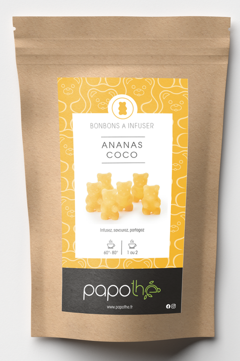 Bonbons à infuser Ananas Coco, oursons à infuser – Papothé (Papo'Thé)