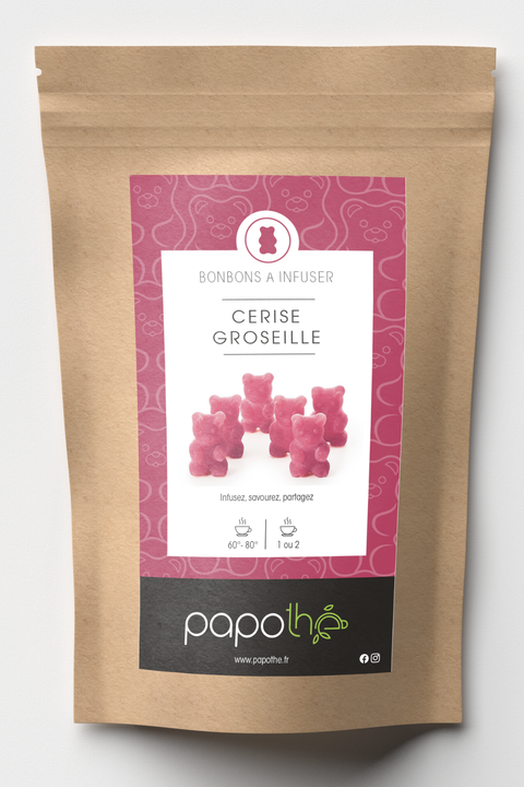 Bonbons à infuser Cerise Groseille, oursons à infuser fruits rouges – Papothé (Papo'Thé)