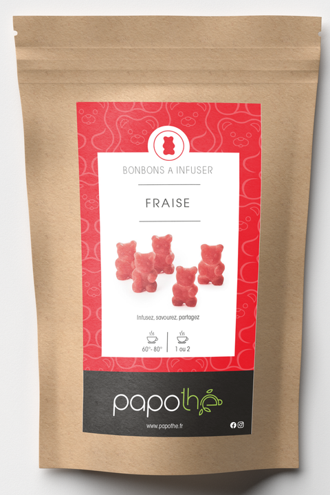 Bonbons à infuser Fraise, oursons à infuser – Papothé (Papo'Thé)