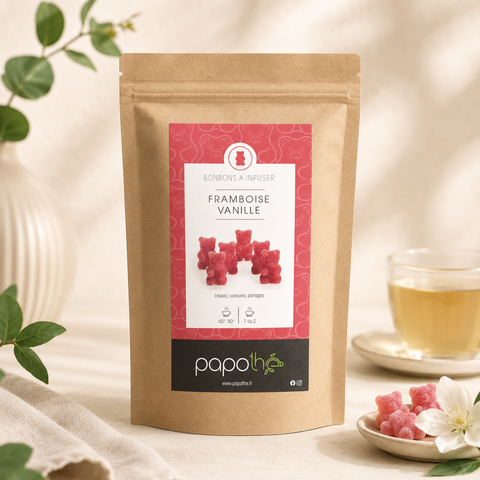 Bonbons à infuser Framboise Vanille – Papothé (Papo'Thé)