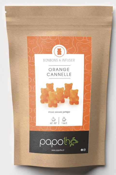 Bonbons à infuser Orange Cannelle, oursons à infuser – Papothé (Papo'Thé)