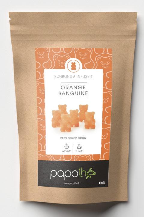 Bonbons à infuser Orange Sanguine, infusion chaude ou glacée – Papothé (Papo'Thé)