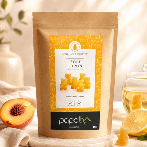 Bonbons à infuser Pêche Citron – Papothé (Papo'Thé)