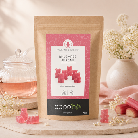 Bonbons à infuser Rhubarbe Sureau – Papothé (Papo'Thé)