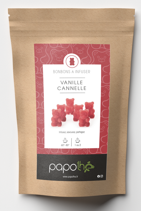 Bonbons à infuser Vanille Cannelle, oursons à infuser – Papothé (Papo'Thé)