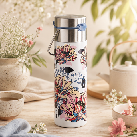 Bouteille isotherme avec infuseur Leeza Moon 500 ml – Thermos thé nomade avec filtre inox