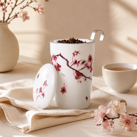 Tisanière Teaeve Cherry Blossom 350 ml – Tasse avec Filtre