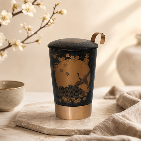 Tisanière Teaeve Komorebi Anthracite 350 ml – Mug Infuseur avec Filtre Inox
