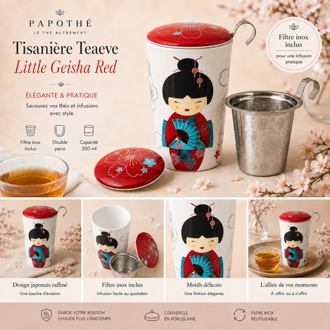 Tisanière Teaeve Little Geisha 350 ml – Mug Infuseur avec Filtre Inox